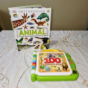 LEAP FROG Smithsonian 100 Animal Encyclopedia‎ Lot Of 2 -Learning Toys